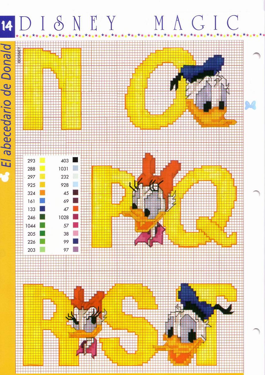 Alfabeto Disney giallo con Paperino e Paperina (4)