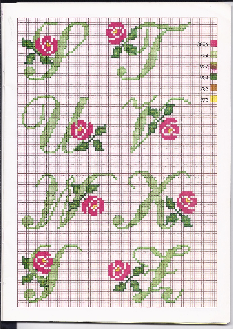 Alfabeto punto croce con le rose (4)
