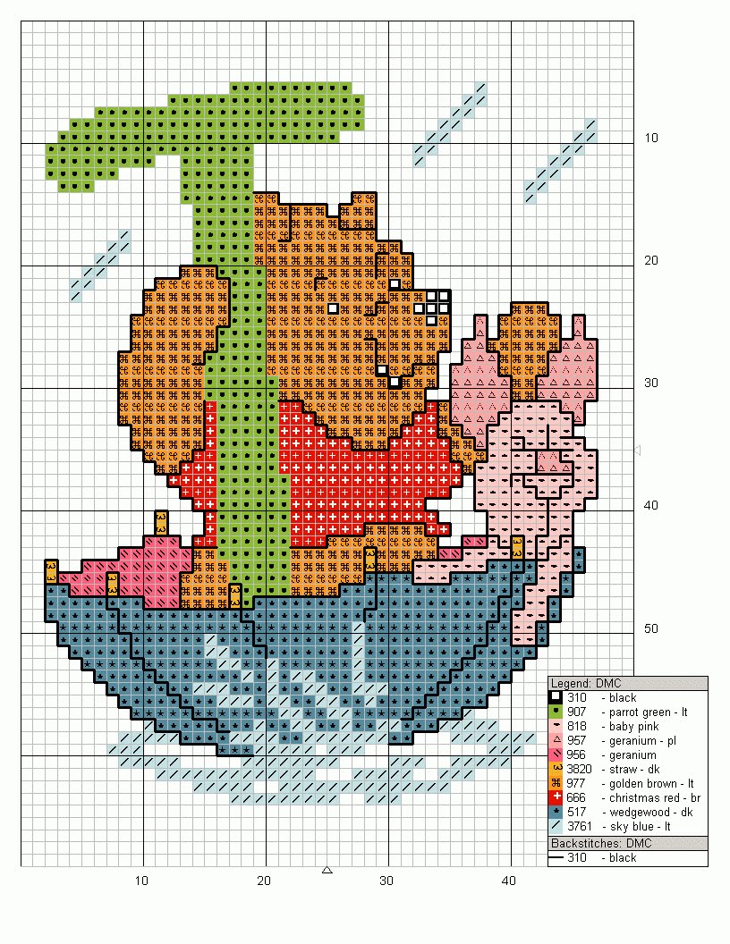 Alfabeto punto croce maiuscolo con Winnie The Pooh (18)