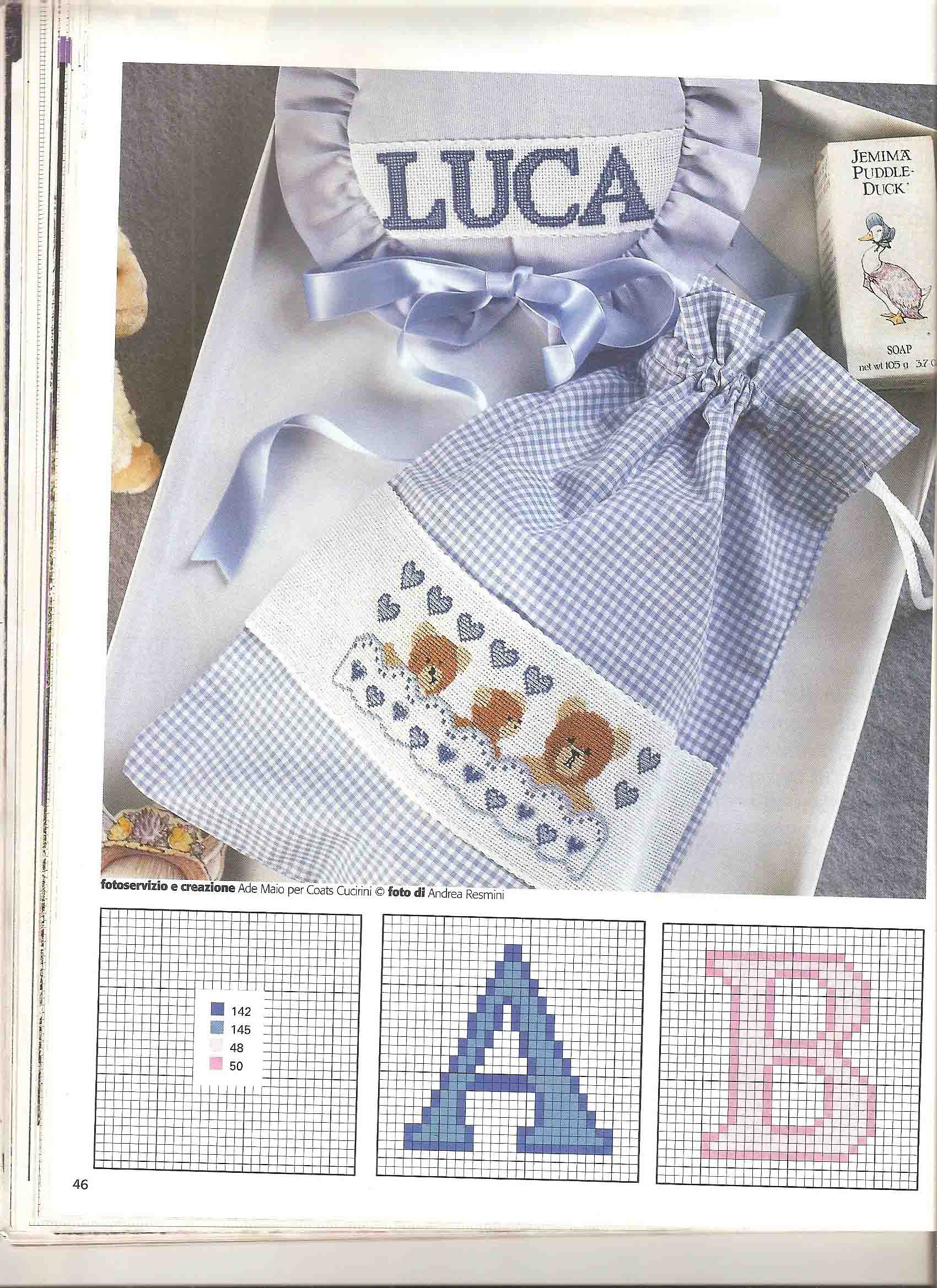 Alfabeto punto croce semplice maiuscolo bimbo rosa e blu (1)