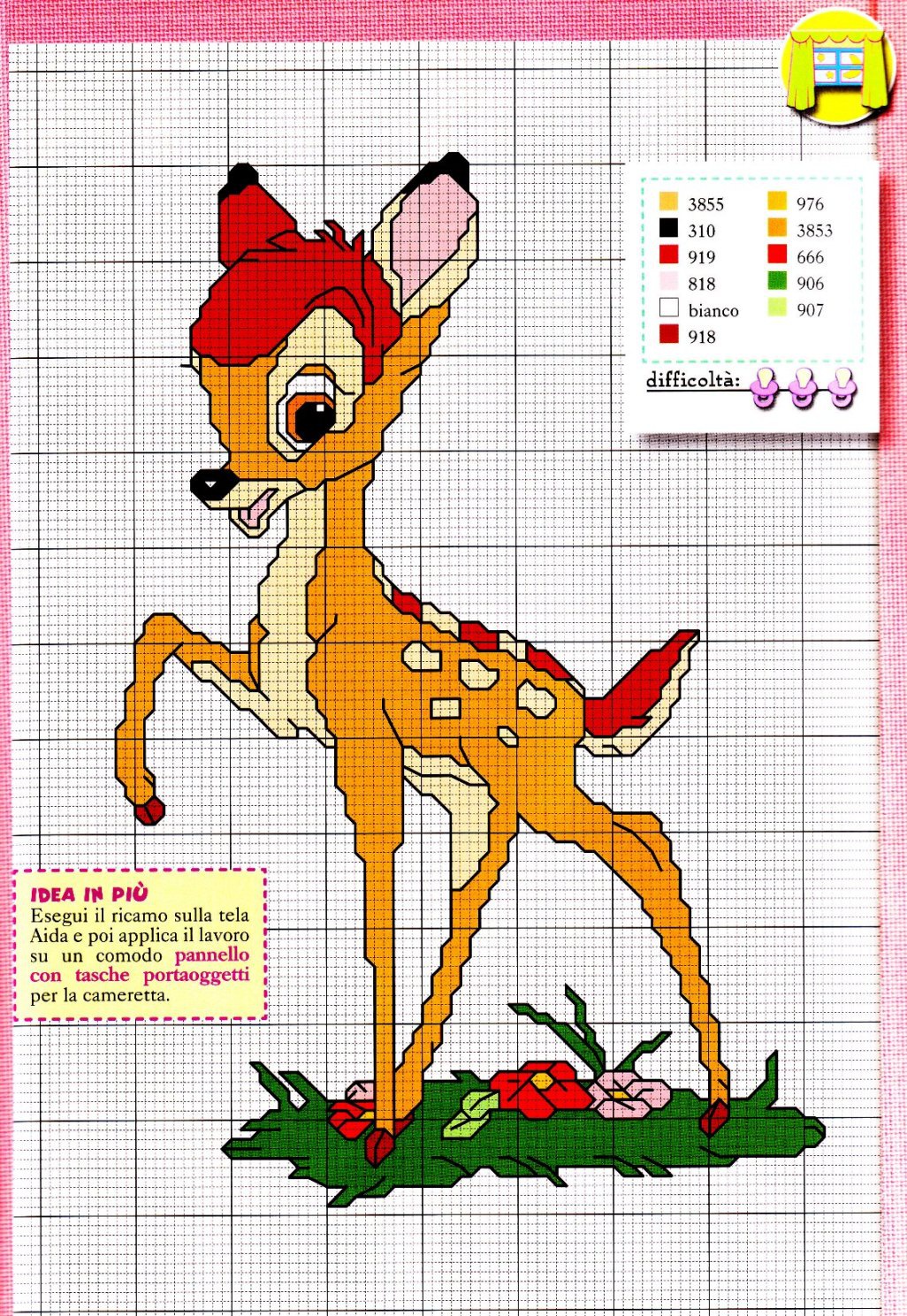 Bellissimi schemi Bambi punto croce (3)