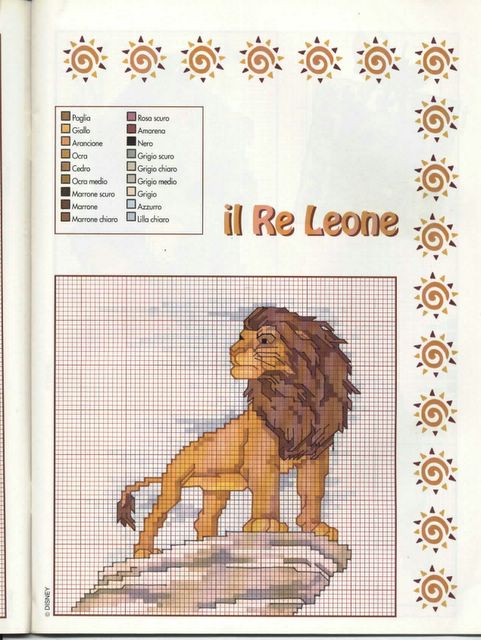 Bellissimo Il Re Leone a punto croce