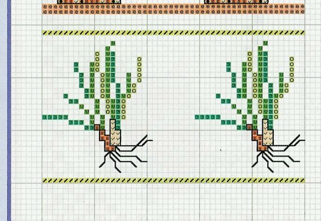 Carote e cipolle verdura schemi punto croce piccoli