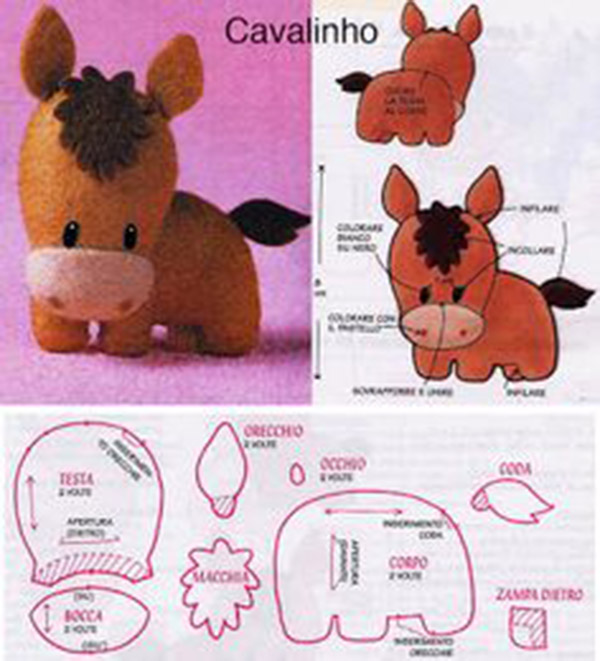 Cavallino schema feltro pannolenci
