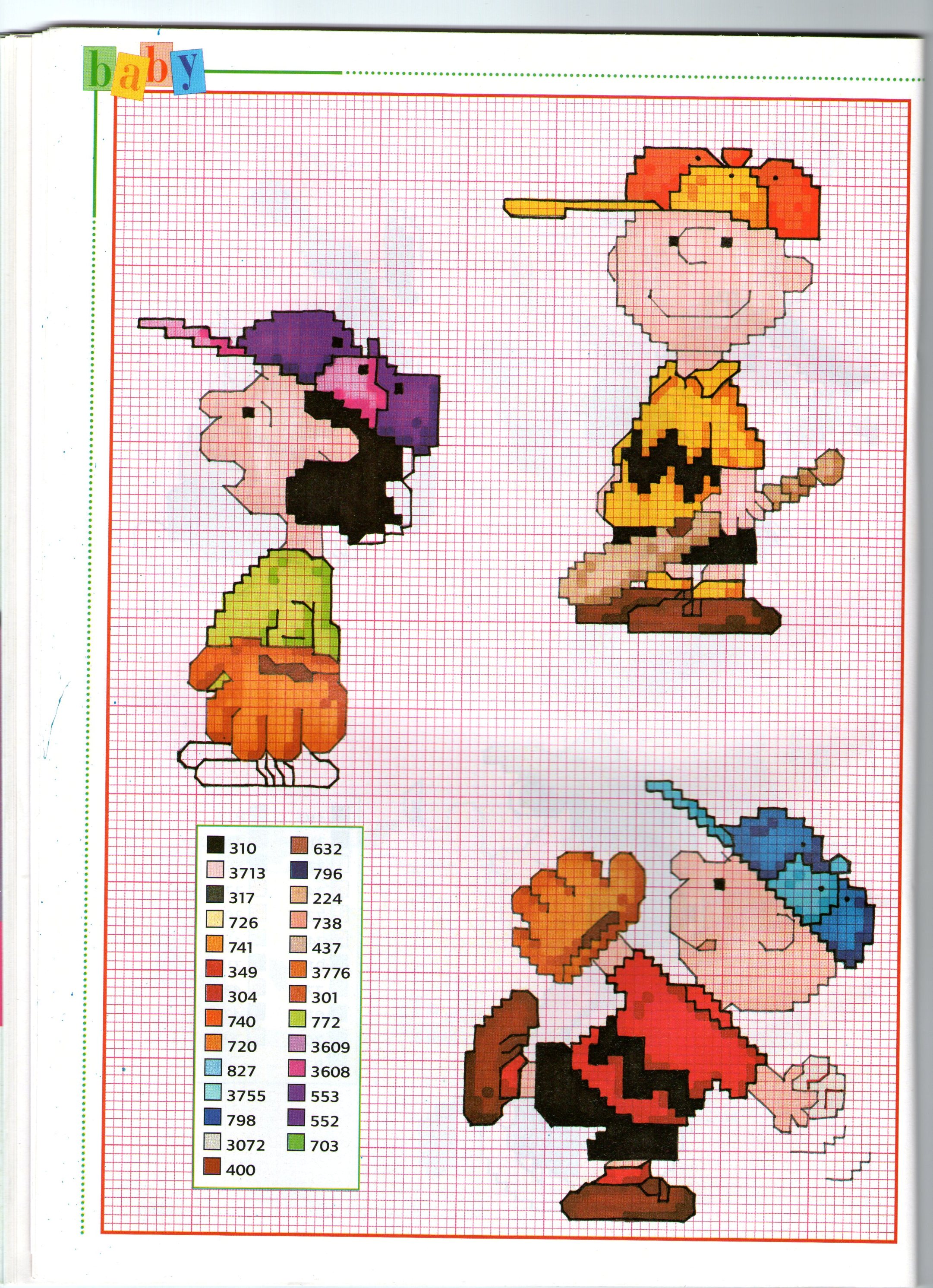 Charlie Brown Lucy e il baseball schemi da ricamare