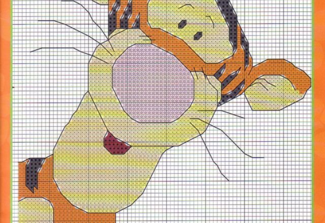 Cuscino schema punto croce con Tigro personaggio Winnie The Pooh