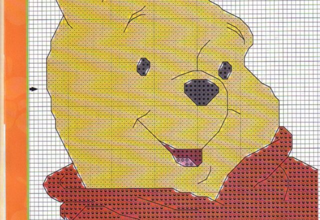 Cuscino schema punto croce con Winnie The Pooh