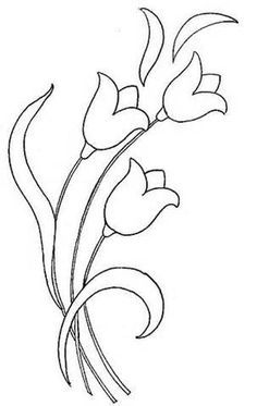 DISEGNO DA RICAMARE TULIPANI STILIZZATI