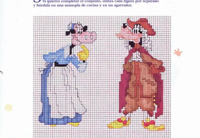 Disney Clarabella e Pippo schema punto croce