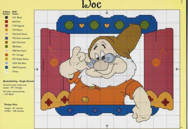 Dotto i sette nani a punto croce