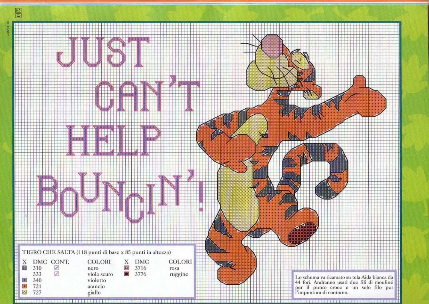 Due simpatici segnaporta punto croce con Tigro personaggio Winnie The Pooh (1)