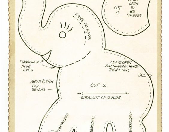 Elefante feltro schema