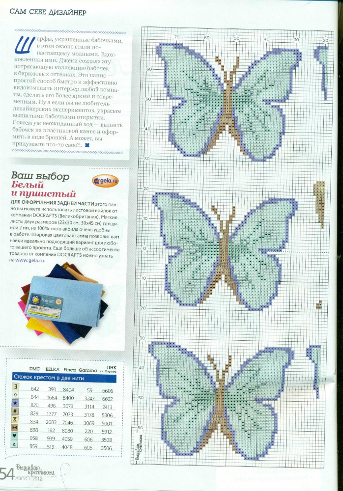Farfalle azzurre schema punto croce (2)