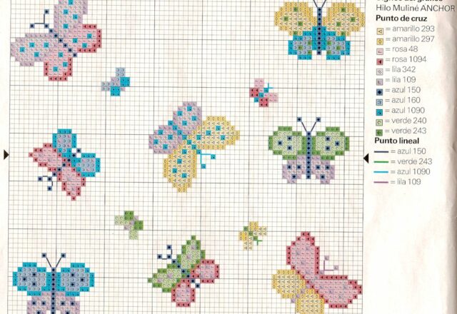 Farfalline semplicissime schema punto croce
