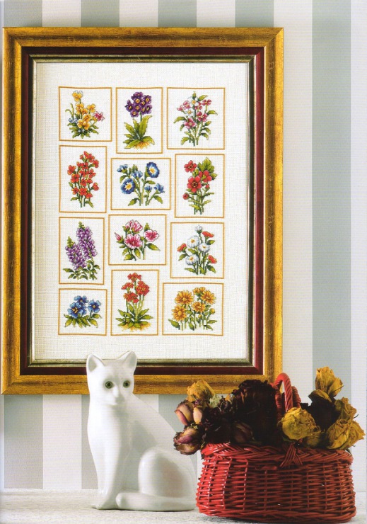 Fiori misti schema punto croce (1)