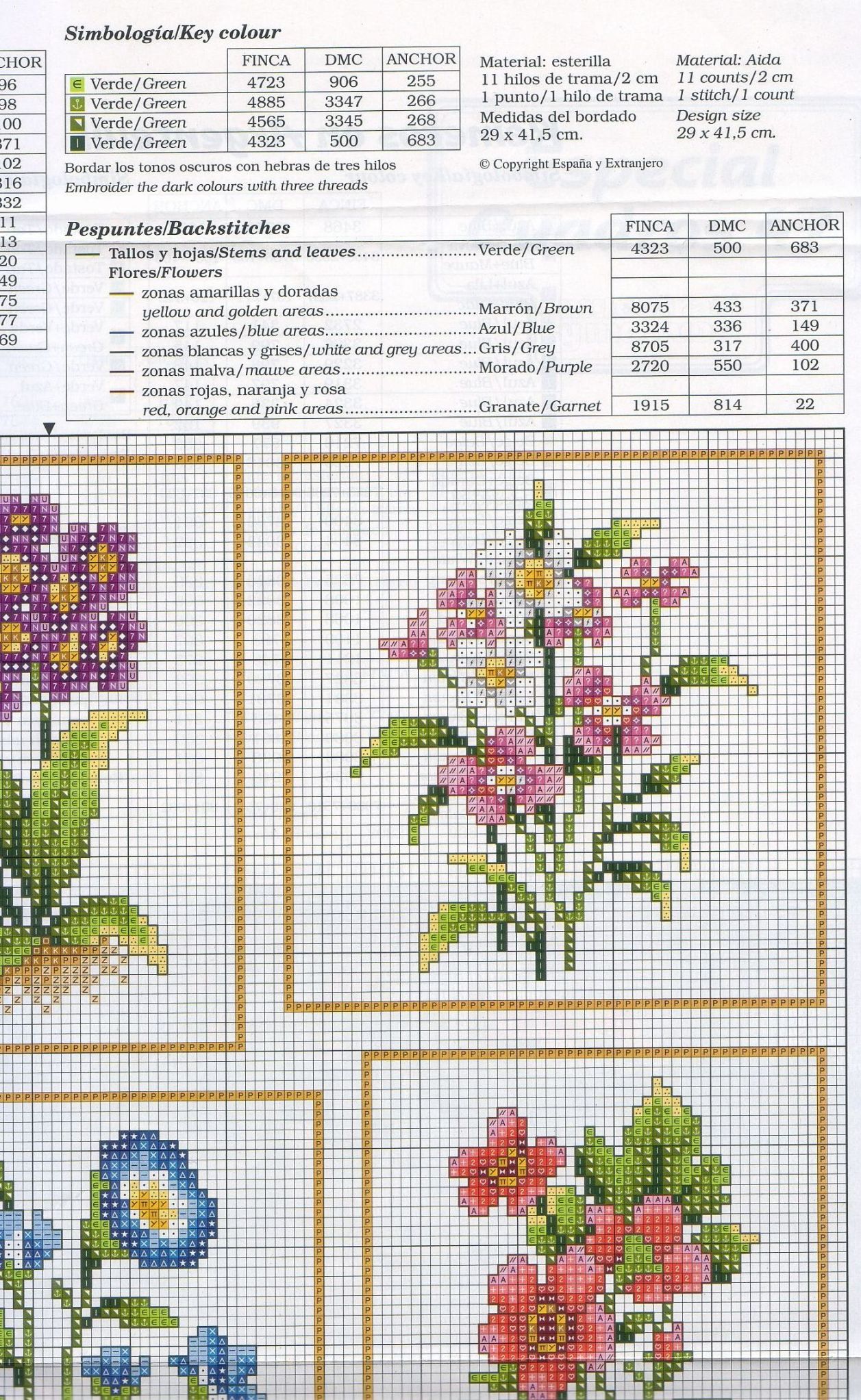 Fiori misti schema punto croce (2)