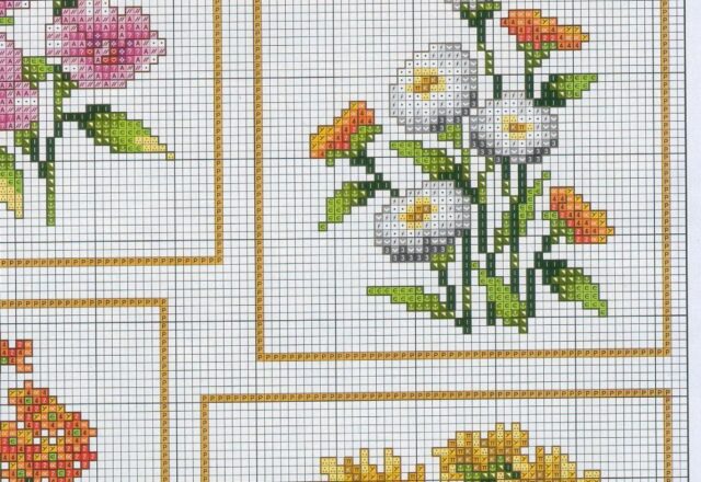 Fiori misti schema punto croce (3)