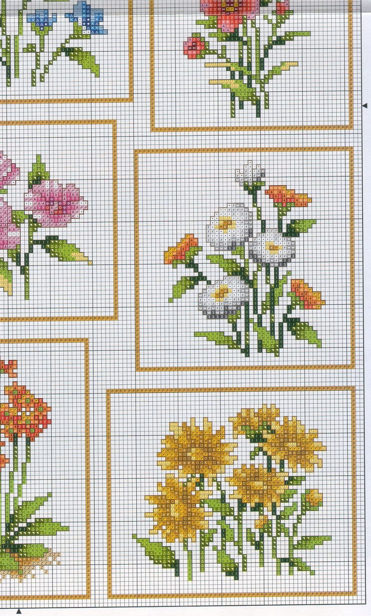 Fiori misti schema punto croce (3)