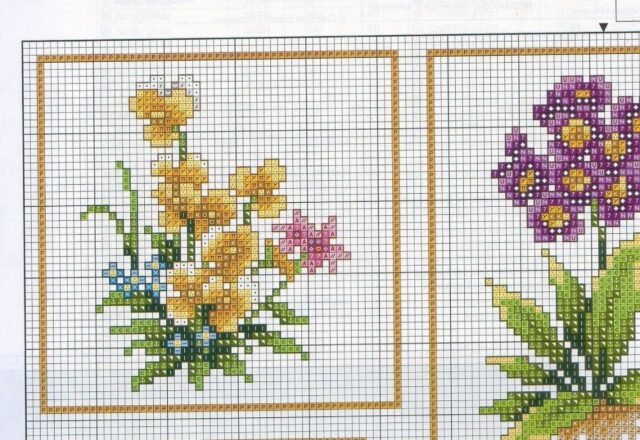 Fiori misti schema punto croce (5)