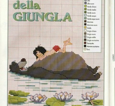 Il Libro della giungla schema a punto croce