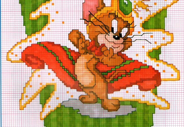 Il Topolino Jerry con gioielli a punto croce