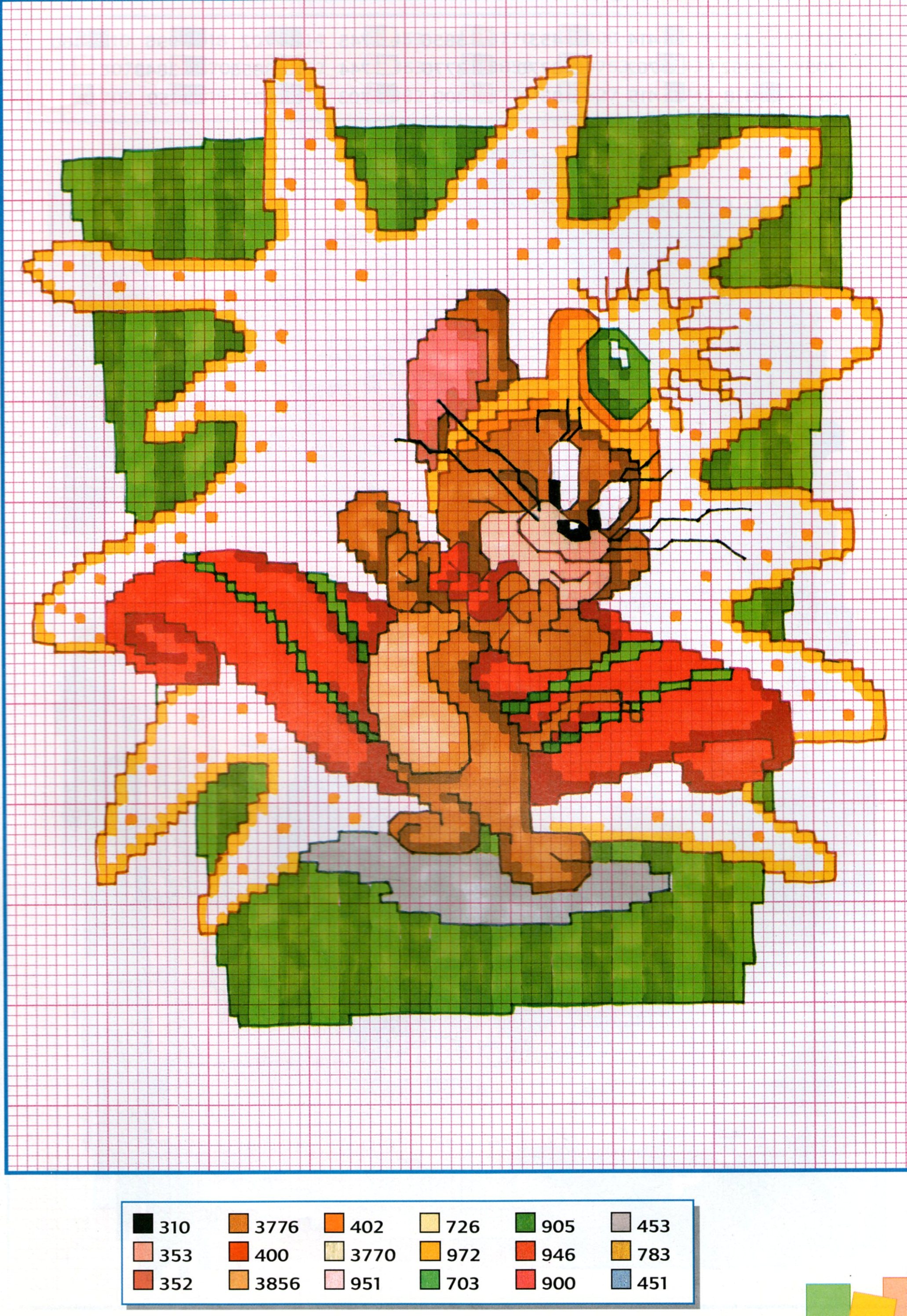 Il Topolino Jerry con gioielli a punto croce