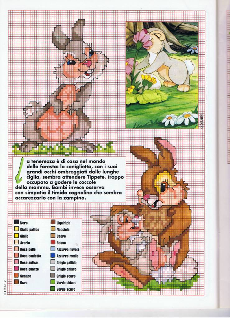 Il coniglietto Tippete schema punto croce
