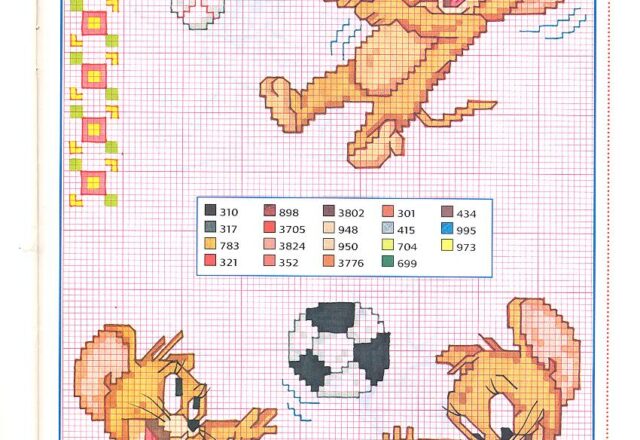 Il topo Jerry che fa sport schema punto a croce