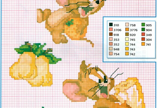 Il topolino Jerry gioca con la frutta
