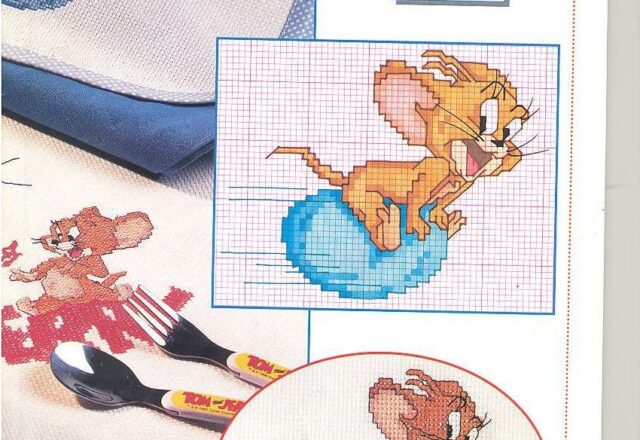 Il topolino di Tom and Jerry in volo schema punto croce