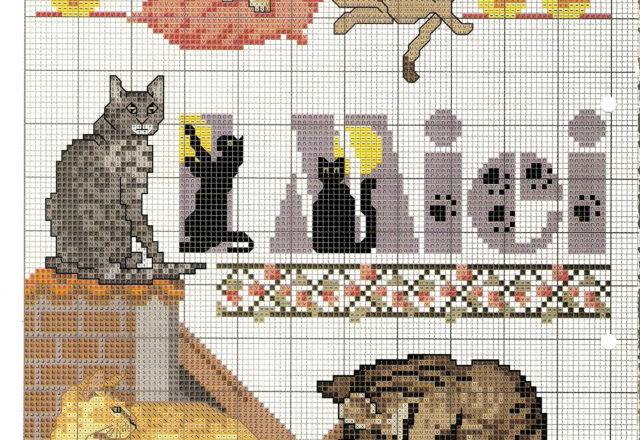 Io amo il mio gatto schema punto croce (1)