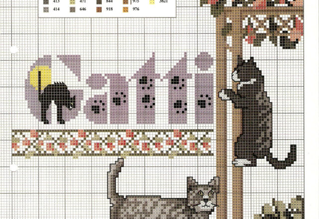 Io amo il mio gatto schema punto croce (2)