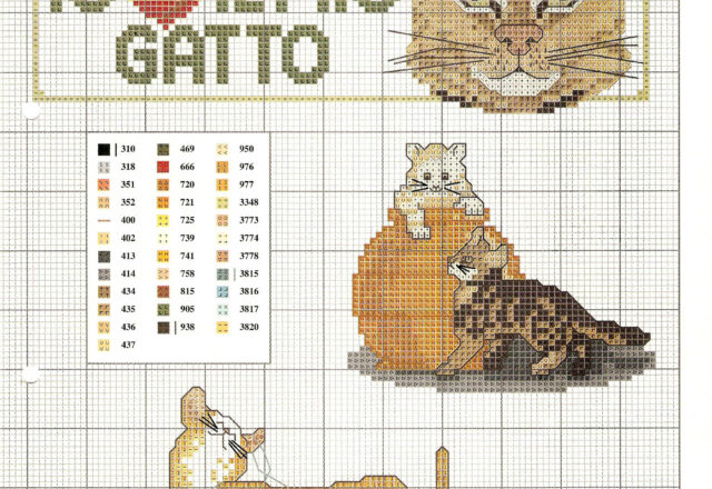 Io amo il mio gatto schema punto croce (4)