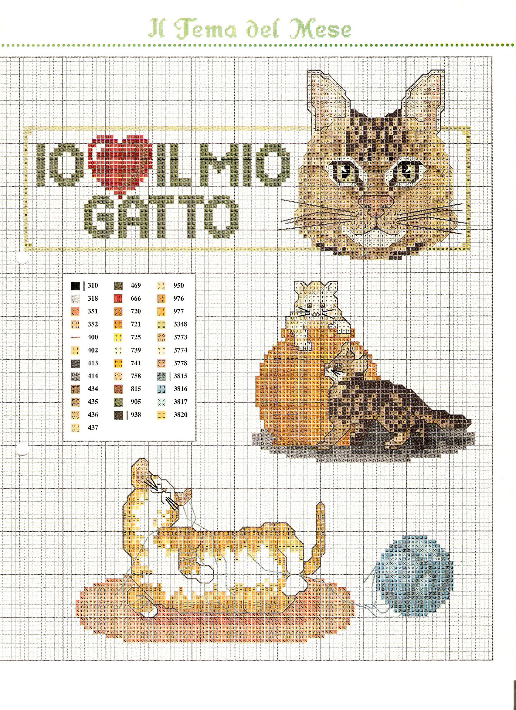 Io amo il mio gatto schema punto croce (4)