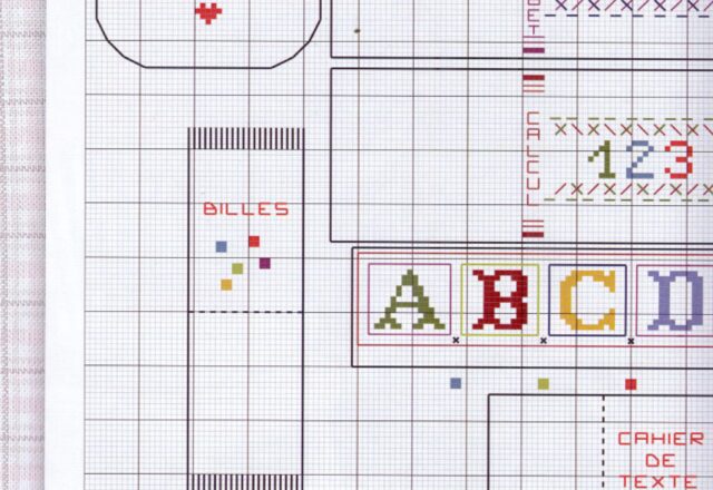 Lettere dell’ alfabeto e cartina geografica della Francia schemi punto croce (1)