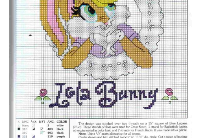 Lola Bunny schema a punto croce semplice