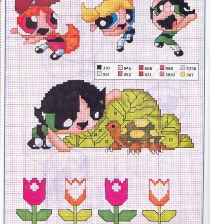 Lolly Molly e Dolly con piccola tartaruga e tulipani