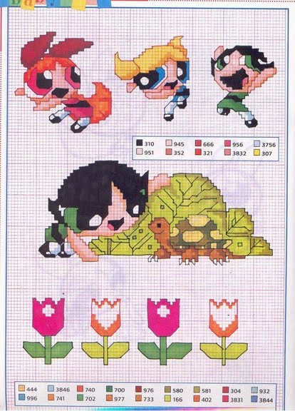 Lolly Molly e Dolly con piccola tartaruga e tulipani