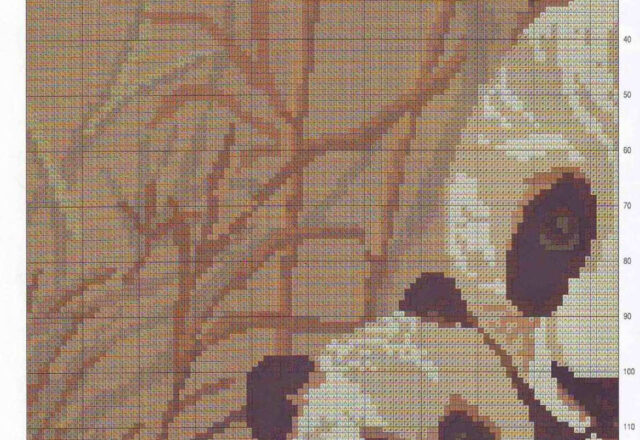 Mamma panda con il suo cucciolo schema punto croce gratis (1)
