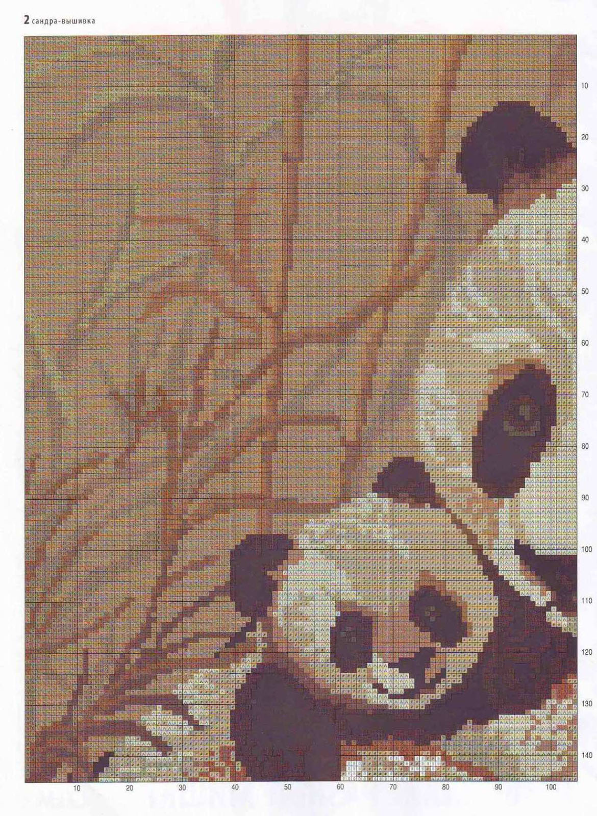 Mamma panda con il suo cucciolo schema punto croce gratis (1)