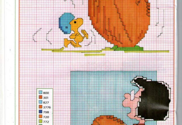 Marcie e Woodstock schemi punto croce Charlie Brown