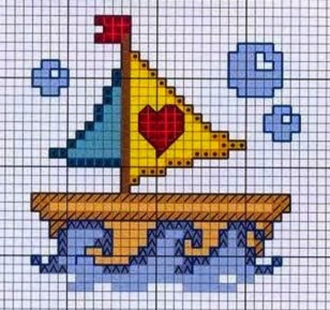 Mezzi di trasporto per bambini a punto croce 6214
