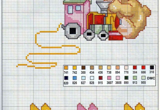 Orsacchiotti pacchi regalo e trenini schemi da ricamare punto a croce (2)