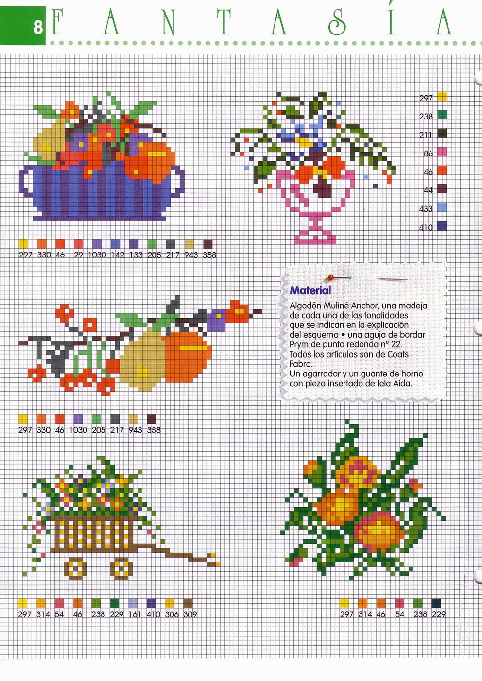 Presine punto croce con frutta (2)