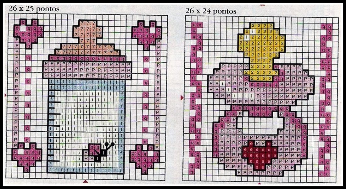 Punto a croce bavaglini disney 555