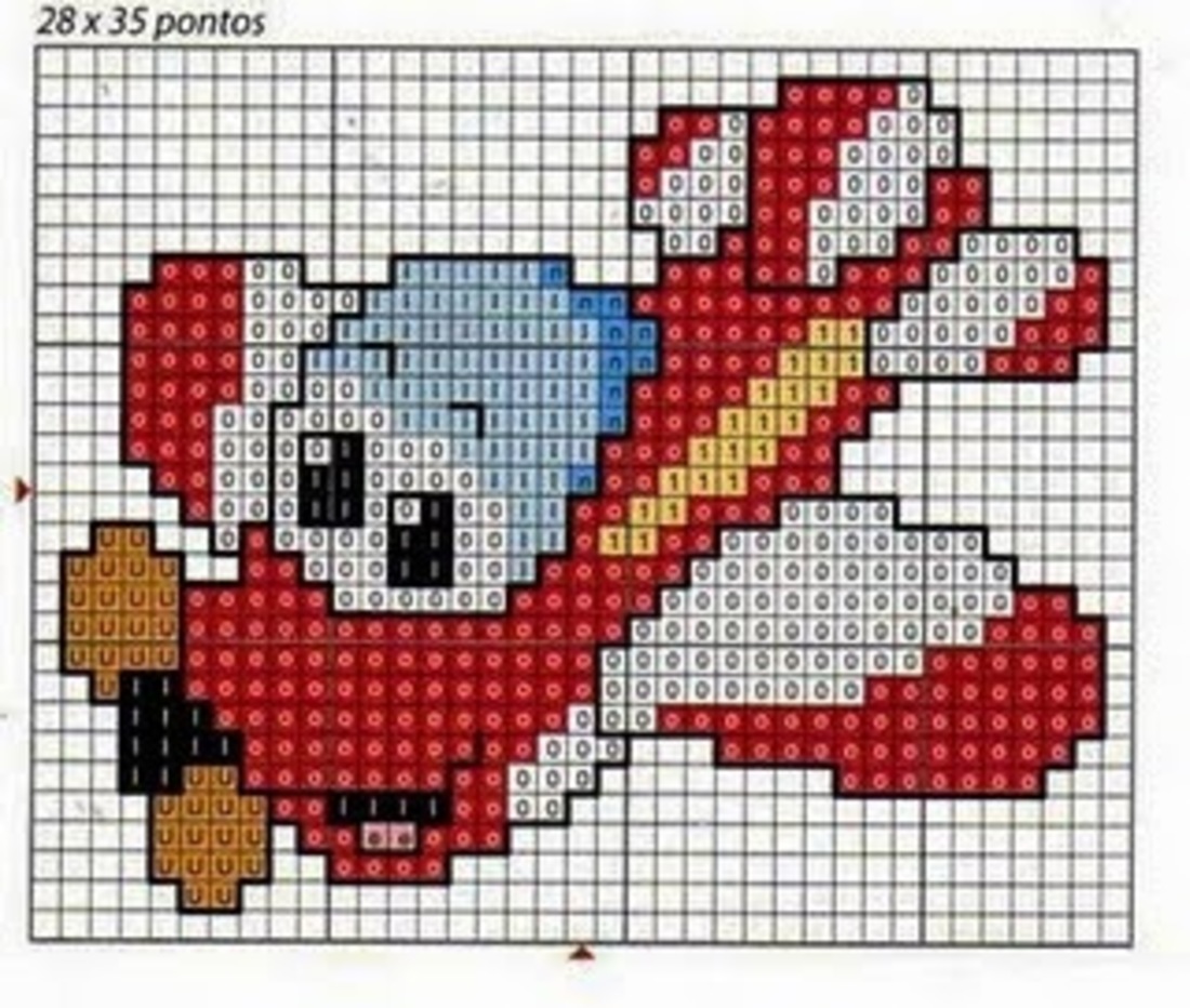 Punto croce bambini bavaglini schemi 7200