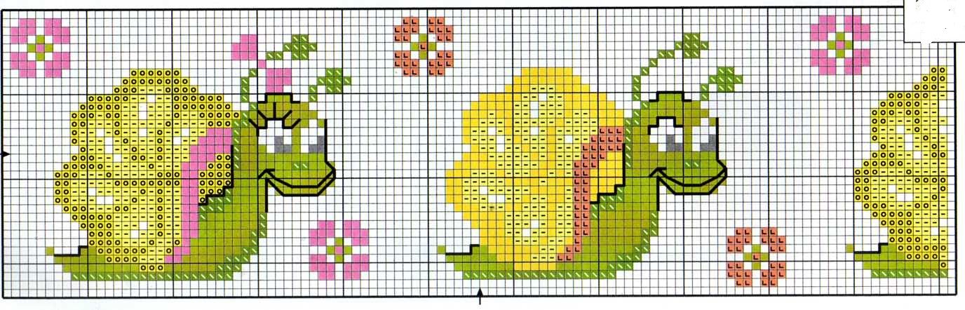 Punto croce bambini bavaglini schemi 7283