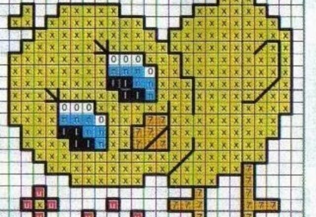Punto croce bavaglini schemi gratis 1524