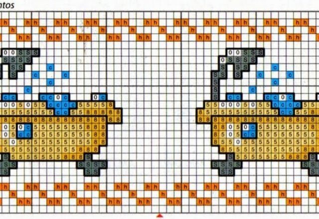 Punto croce bavaglini schemi gratis 1552