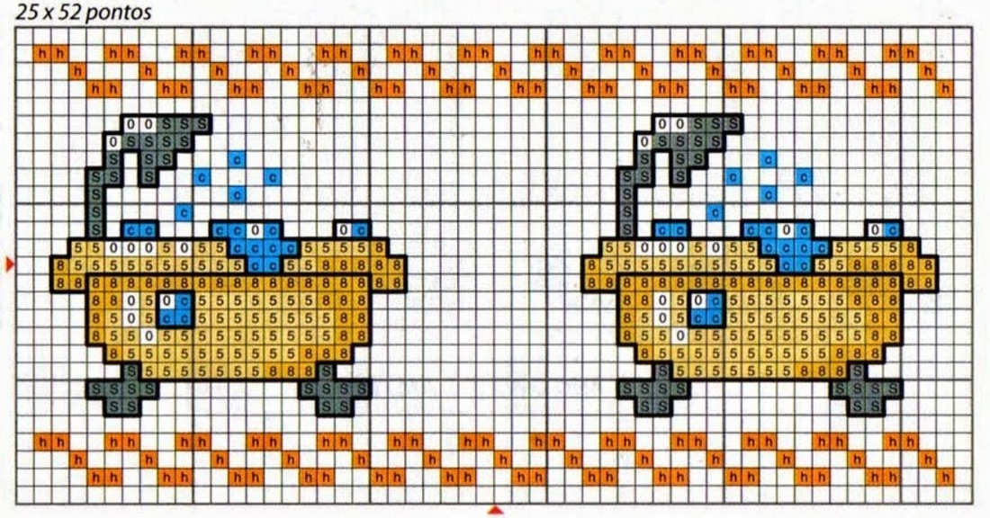 Punto croce bavaglini schemi gratis 1552
